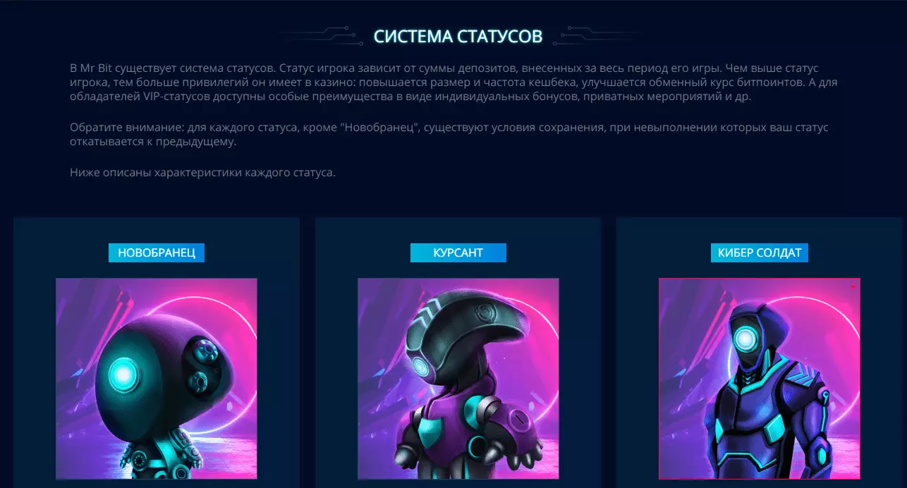 Статусная программа Мр Бит Казино Статусная программа Мр Бит Казино