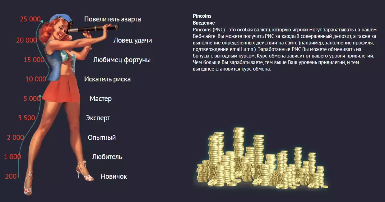 Система привилегий Casino Pin Up Система привилегий Casino Pin Up